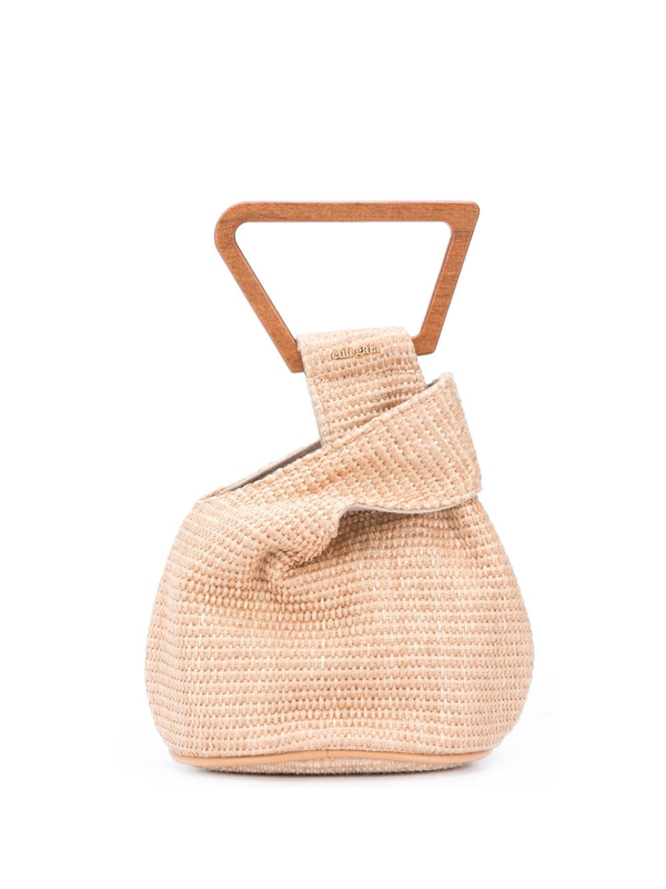 Cult Gaia Astraea Mini Sand Raffia Top Handle Bag In Neutrals ModeSens
