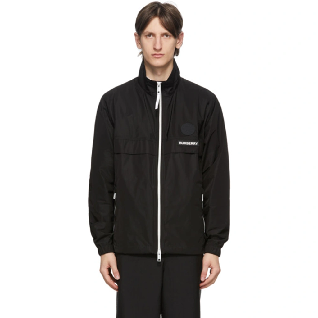 Burberry Globe Graphic Shape-memory Taffeta Jacket In Black Burberry Globe Graphic Shape-memory Taffeta Jacket In Black