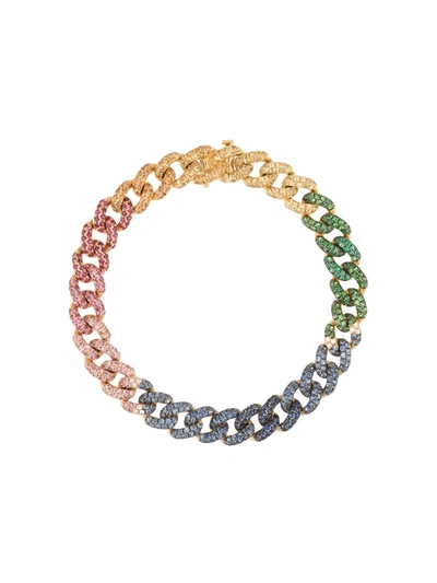 Shay 18kt Yellow Gold Rainbow Pavé Set Diamond Medium Link Bracelet