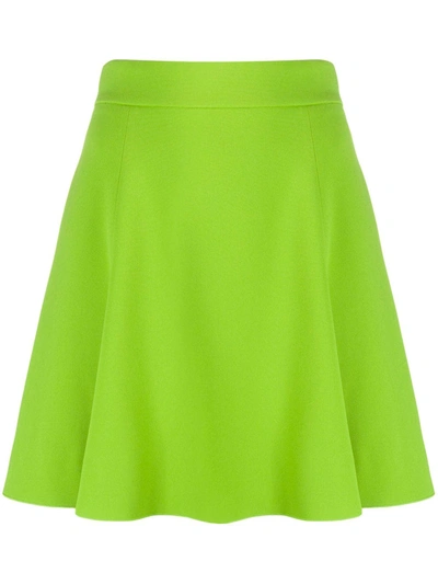 Dolce & Gabbana Short High-waisted Cady Skirt In Green
