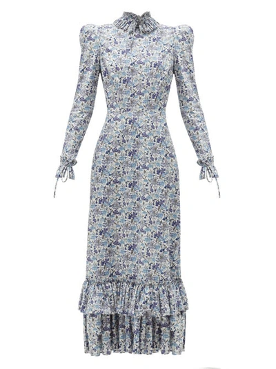 The Vampire's Wife The Cinderella Liberty-print Cotton-crepe Dress In Luna Meadow