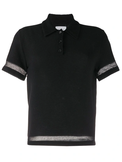 Barrie Cashmere-blend Terry Polo Shirt In Black