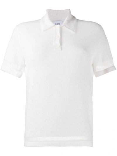 Barrie Cashmere-blend Terry Polo Shirt In White