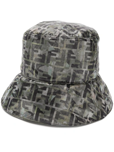 Fendi Ff Camouflage-print Technical Bucket Hat In Multicolor