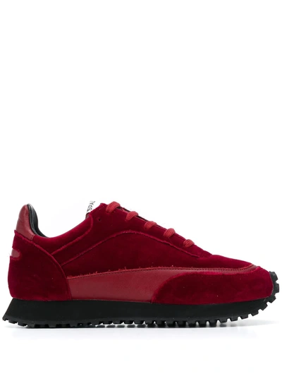 Comme Des Garçons Comme Des Garçons X Spalwart Tempo Velvet Trainers In Red