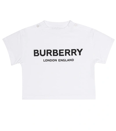 Burberry Baby Printed Cotton T-shirt In White