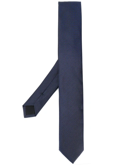 Hugo Boss Woven Solid Silk Classic Tie In Blue