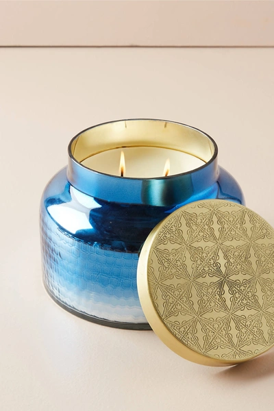 Capri Blue Giant  Mercury Glass Candle