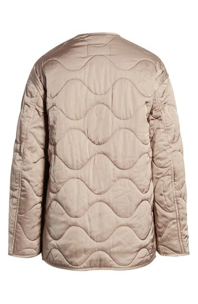 Allsaints Torin Quilted Jacket In Dusty Pink