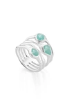 Silver/ Amazonite