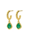 Monica Vinader Green Onyx And 18k Yellow Gold Vermeil Siren Mini Nugget Hoop Earrings In Y Gold