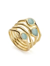 Monica Vinader Siren Cluster 18ct Gold-plated Vermeil And Amazonite Cocktail Ring