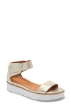 Gentle Souls By Kenneth Cole Women's Lavern Easy Strap Platform Sandals Women's Shoes In Ice Metallic Leather