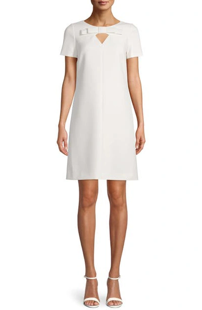 Anne Klein Keyhole Bow Front Shift Dress In Anne White