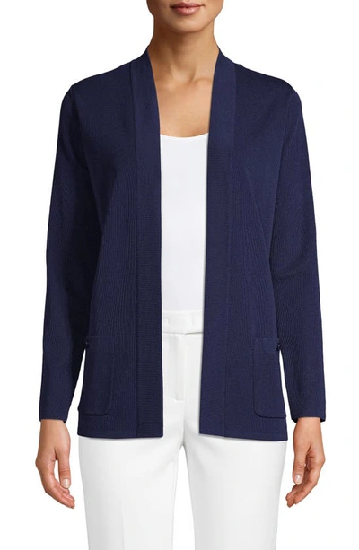 Anne Klein Plus Size Open-front Patch-pocket Cardigan In Distant Mountain