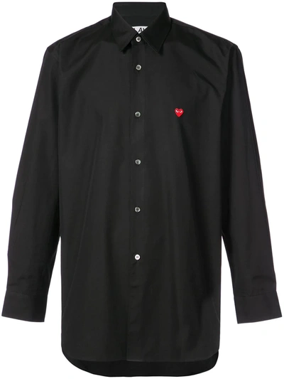 Comme Des Garçons Play Heart Logo Shirt In Black