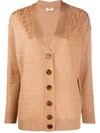 Fendi Ff Logo Embossed Cardigan In Elmtree