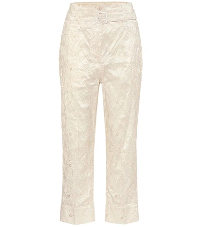Simone Rocha Lace-taffeta High-rise Pants In White