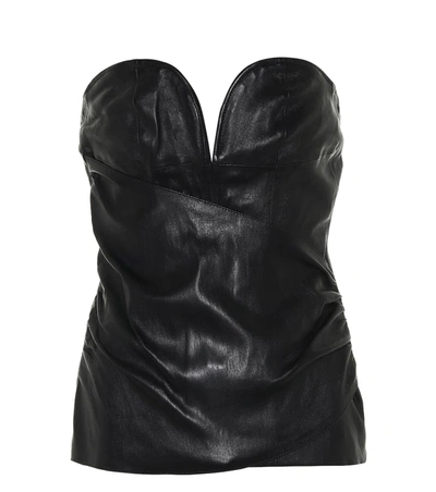 Ben Taverniti Unravel Project Leather Bustier In Black