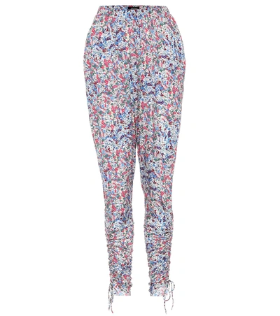 Isabel Marant Serido Floral Stretch-jersey Pants In Blue