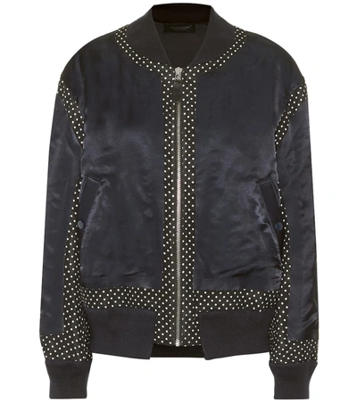 Undercover Dotted Silk-blend Bomber Jacket In Blue