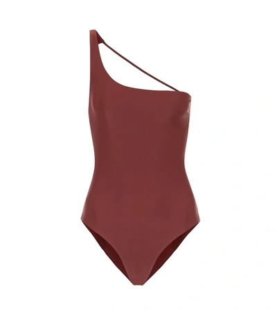 Jade Swim Apex One-shoulder Swimsuit In Brown