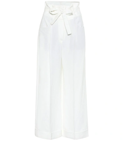 Brunello Cucinelli High-rise Wide-leg Pants In White