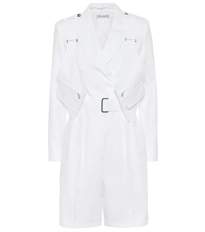 Max Mara Hello Cotton-twill Playsuit In White