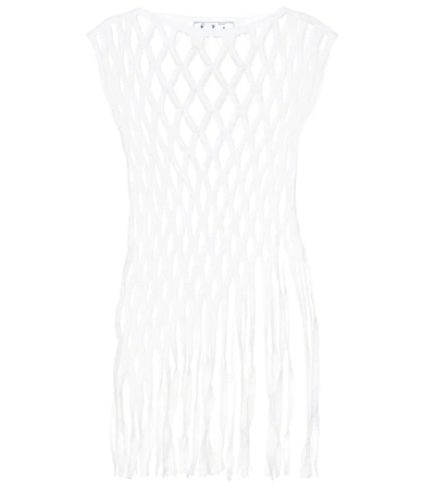 Off-white Cotton-blend Macramé Top In White