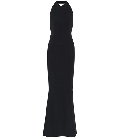 Alaïa Ribbed-knit Halterneck Gown In Black