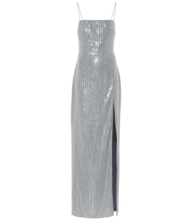 Rasario Sequined Gown In Silver