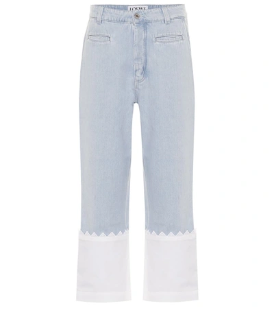 Loewe Paneled High-rise Straight Jeans In Blue