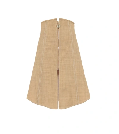 Ellery Natural Wonders Cotton-blend Midi Skirt In Beige