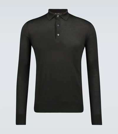 Loro Piana ml Long-sleeved Wool Polo Shirt In Brown