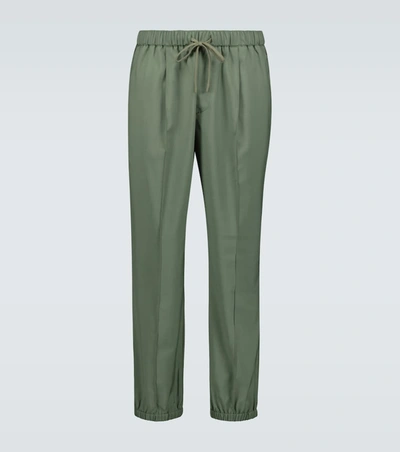 Barena Venezia Scaleter Wool Elasticated Pants In Green
