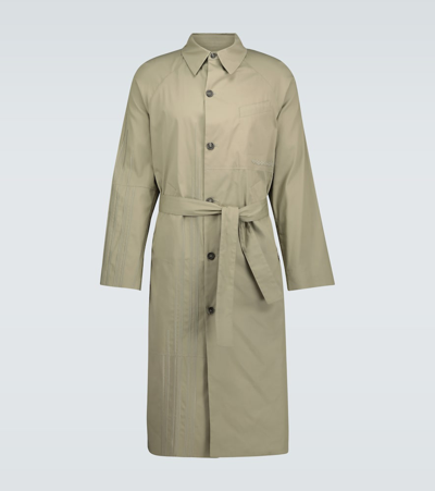 Rochas Embroidered Quinto Trench Coat In Green