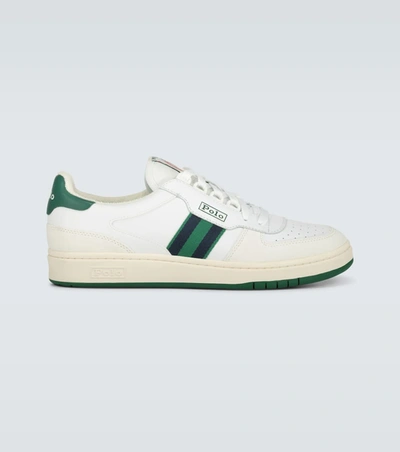 Polo Ralph Lauren Court Leather Sneakers In White