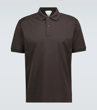 Bottega Veneta Cotton Short-sleeved Polo Shirt In Brown