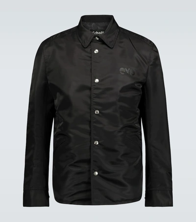 Junya Watanabe Man X Schott Nylon Jacket In Black