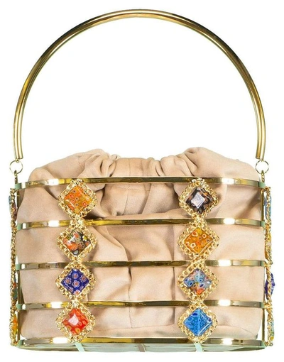 Rosantica Colombina Glass Tile Bag In Gold