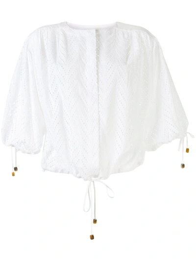 Rodebjer Breeze Embroidery Blouse In White