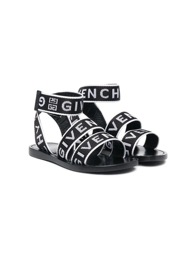 Givenchy Logo-tape Touch-strap Fastening Sandals In Black