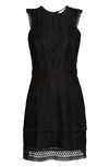 Adelyn Rae Shayna Mixed Lace Dress In Black