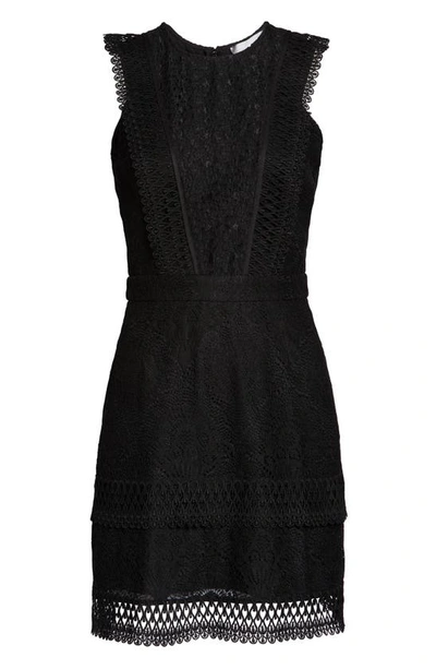 Adelyn Rae Shayna Mixed Lace Dress In Black