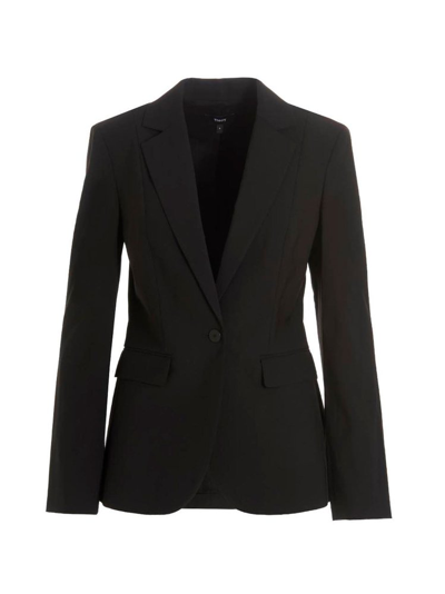 Theory Single-breasted Blazer In Black