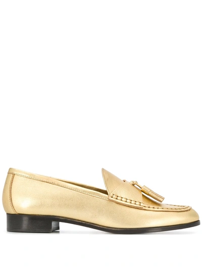 Sandro Metallic Tassel Loafers In Gold