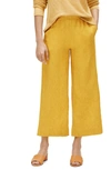 Eileen Fisher Wide Leg Organic Linen Ankle Pants In Marigold