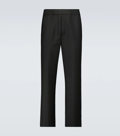 Acne Studios Wool-mohair Blend Cropped Trousers In Black