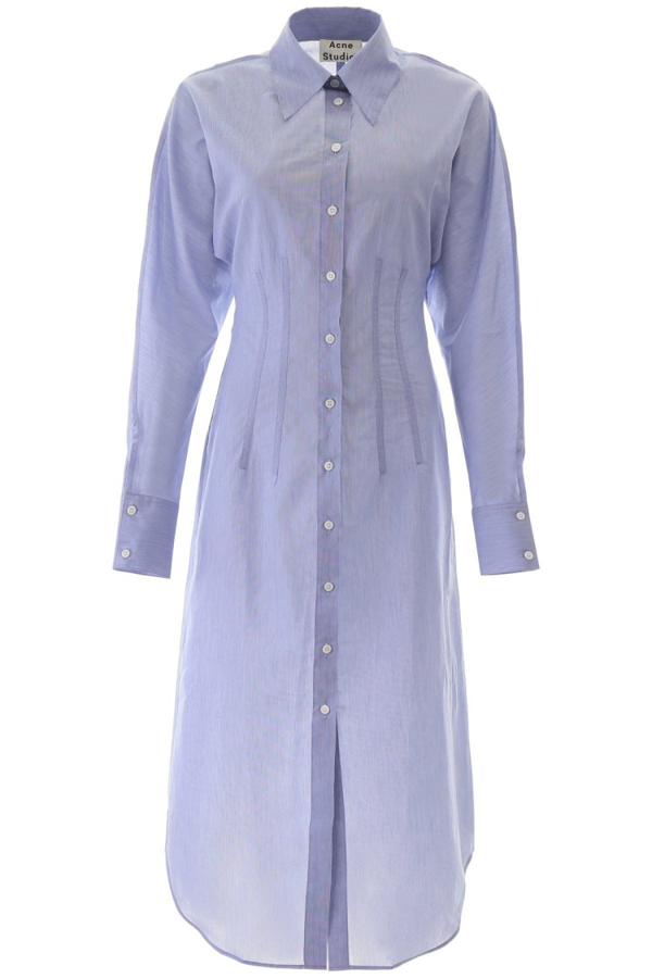 powder blue shirt dress