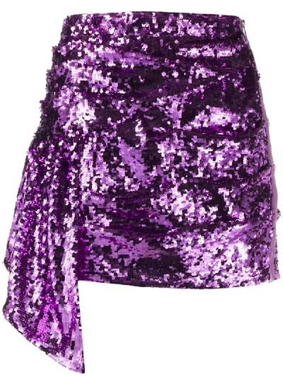 For Love & Lemons Skirt Coated With Paillettes Colour Purple
